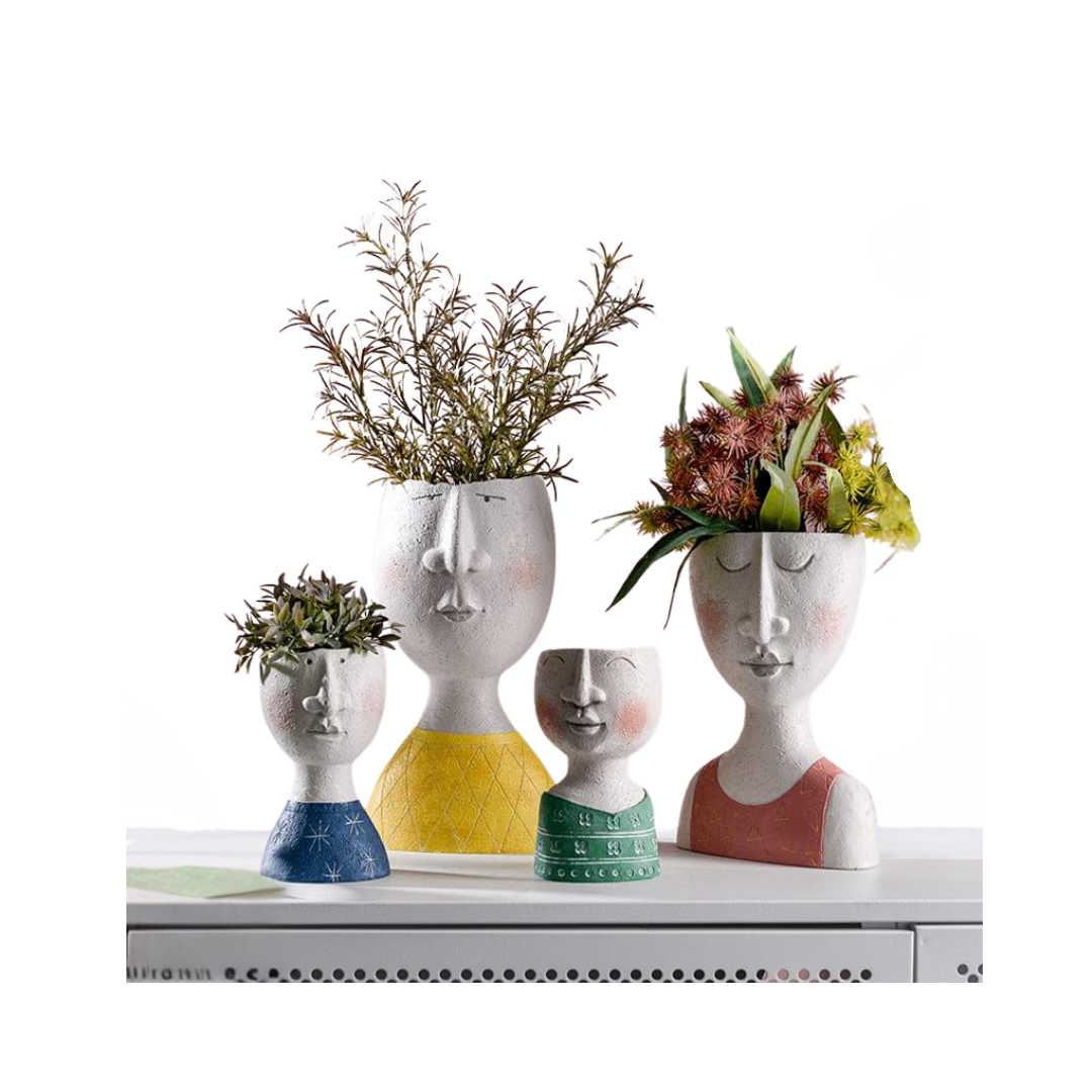 Hommfer – Cache - pot Sculptural avec Visage - Hommfer