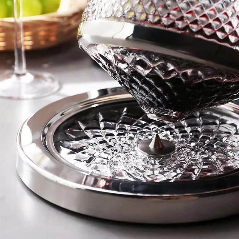 Hommfer – Carafe à décanter rotative et élégante en cristal - Hommfer