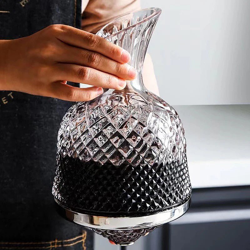 Hommfer – Carafe à décanter rotative et élégante en cristal - Hommfer