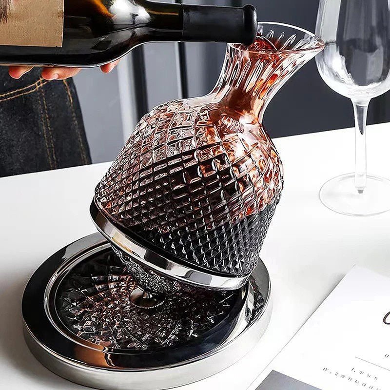 Hommfer – Carafe à décanter rotative et élégante en cristal - Hommfer