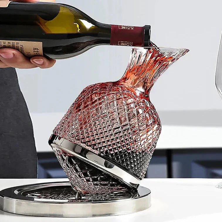 Hommfer – Carafe à décanter rotative et élégante en cristal - Hommfer
