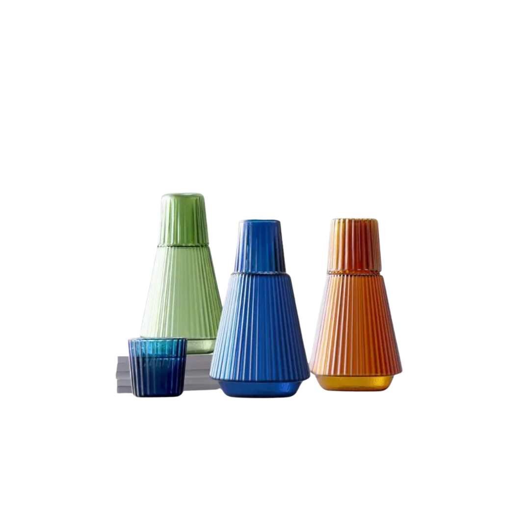 Hommfer – Carafe en Verre Plissé avec Gobelet - Hommfer