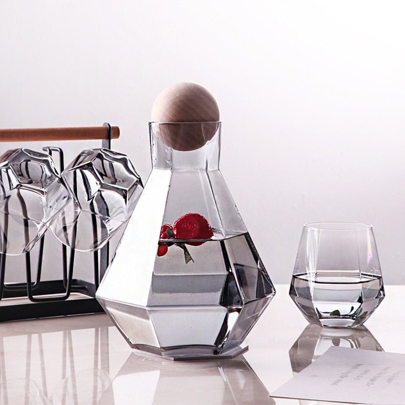Hommfer – Carafe et Verres en Verre Taillé Style Diamant - Hommfer