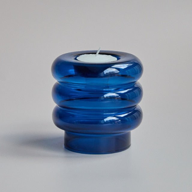 Hommfer – Centre de Table en Verre Abstrait avec Bougeoir et Photophore - Hommfer