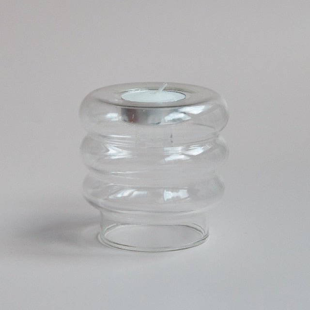 Hommfer – Centre de Table en Verre Abstrait avec Bougeoir et Photophore - Hommfer