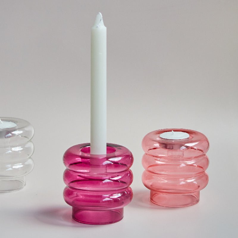 Hommfer – Centre de Table en Verre Abstrait avec Bougeoir et Photophore - Hommfer