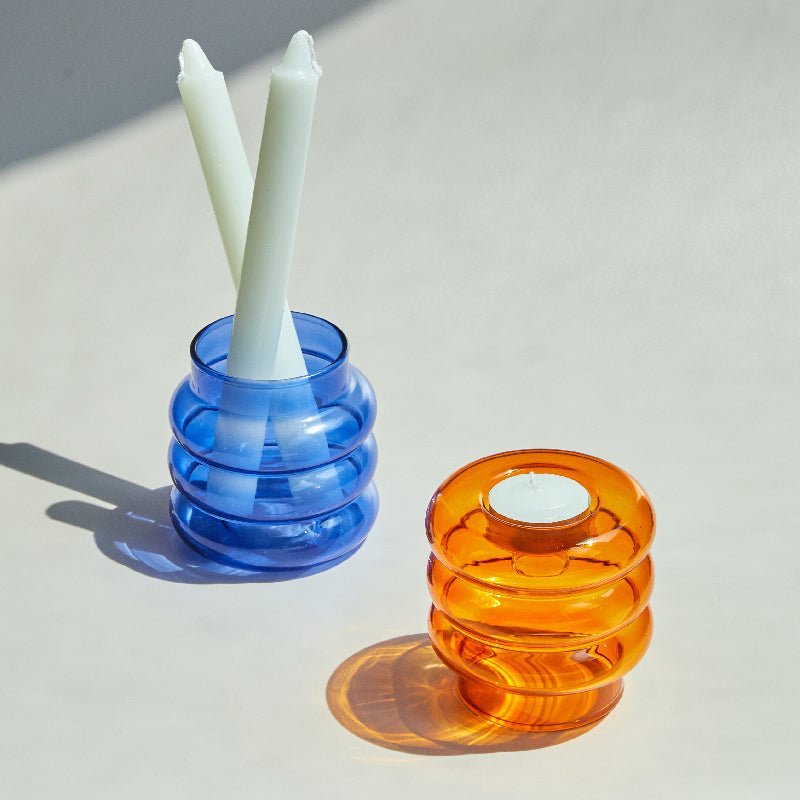 Hommfer – Centre de Table en Verre Abstrait avec Bougeoir et Photophore - Hommfer