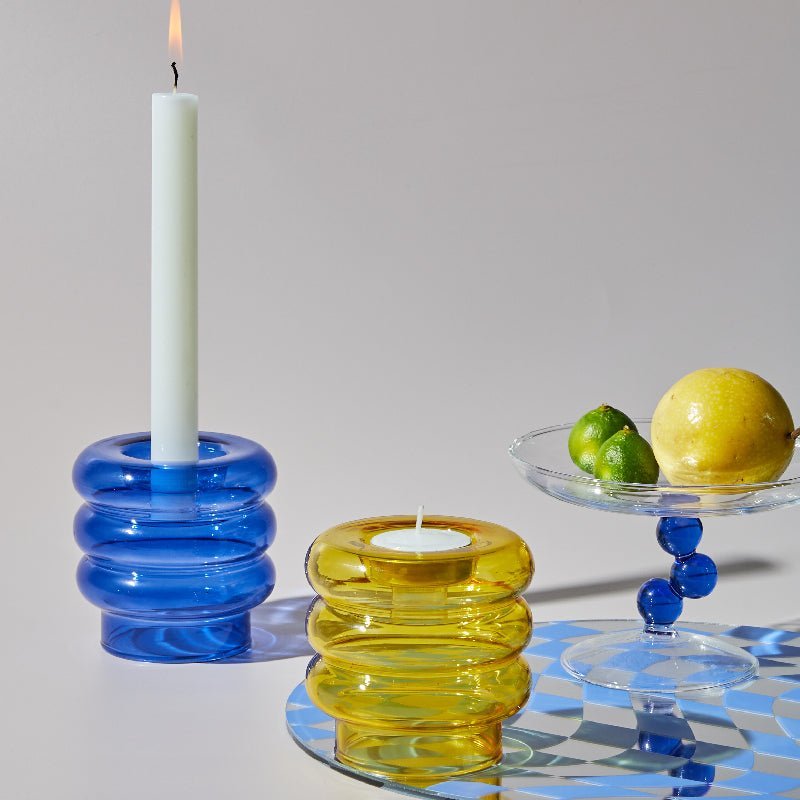 Hommfer – Centre de Table en Verre Abstrait avec Bougeoir et Photophore - Hommfer
