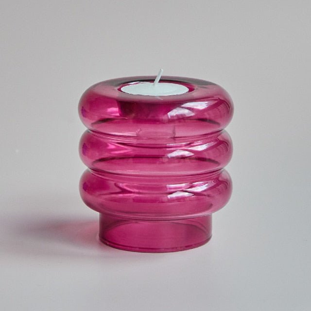 Hommfer – Centre de Table en Verre Abstrait avec Bougeoir et Photophore - Hommfer