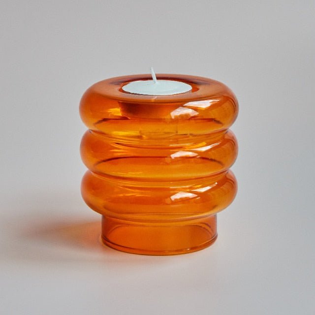 Hommfer – Centre de Table en Verre Abstrait avec Bougeoir et Photophore - Hommfer