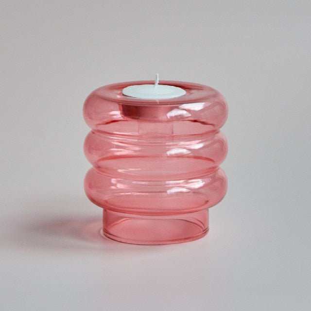 Hommfer – Centre de Table en Verre Abstrait avec Bougeoir et Photophore - Hommfer