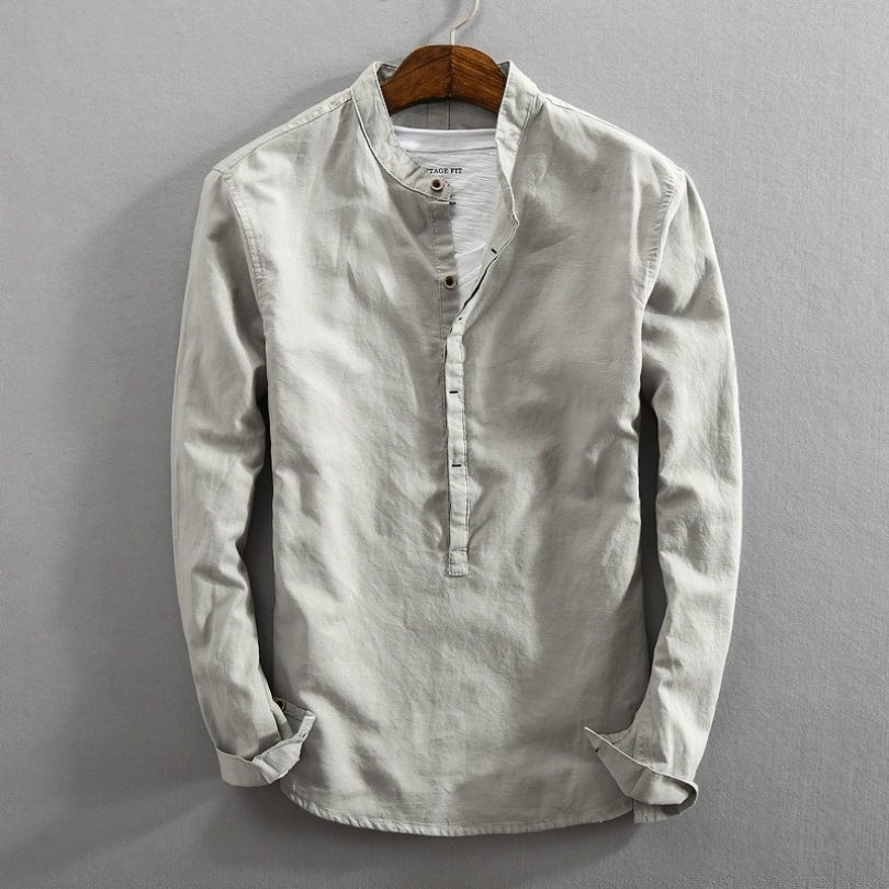 Hommfer - Chemise Nukada en Lin et Coton - Style Japonais Polyvalent - Hommfer