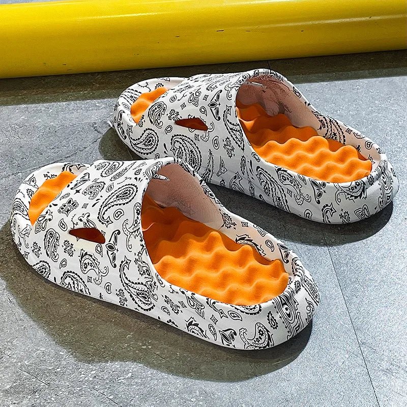 Hommfer - Claquettes Homme Paisley - Semelle Antidérapante & Confort Mousse - Hommfer