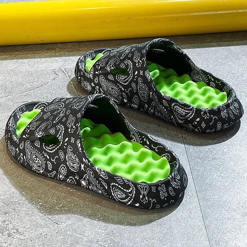 Hommfer - Claquettes Homme Paisley - Semelle Antidérapante & Confort Mousse - Hommfer