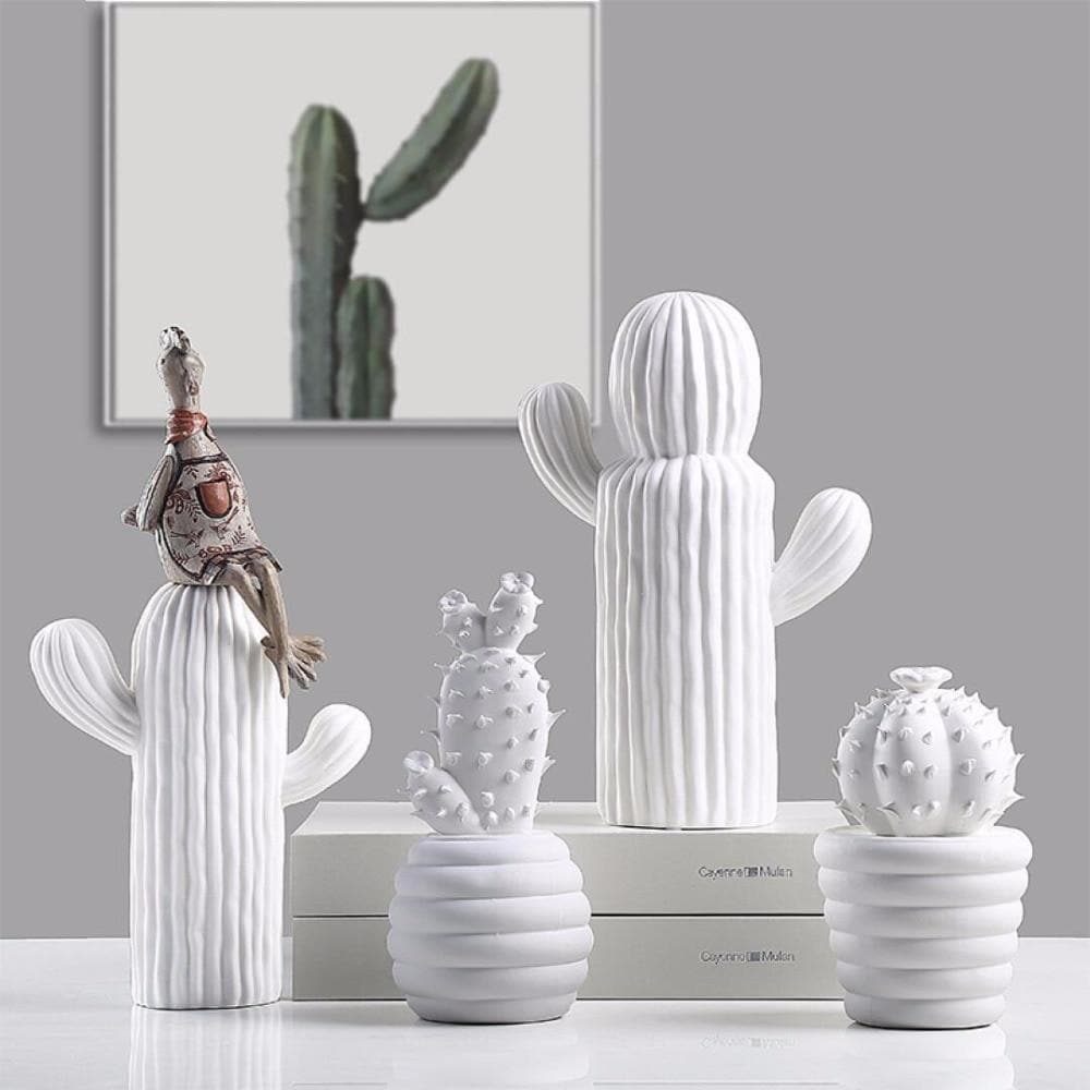 Hommfer – Collection de Cactus en Porcelaine Blanche - Hommfer