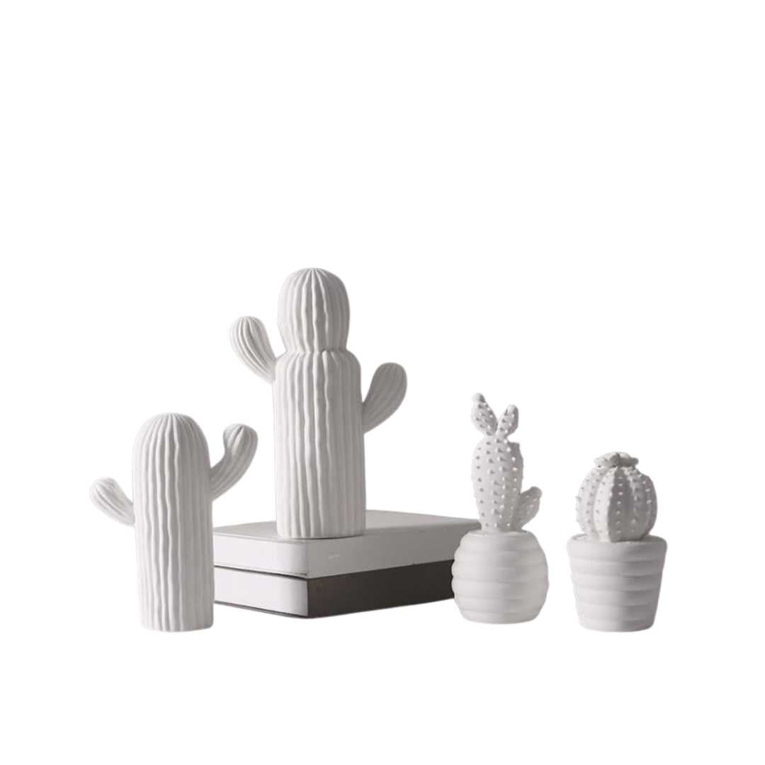 Hommfer – Collection de Cactus en Porcelaine Blanche - Hommfer