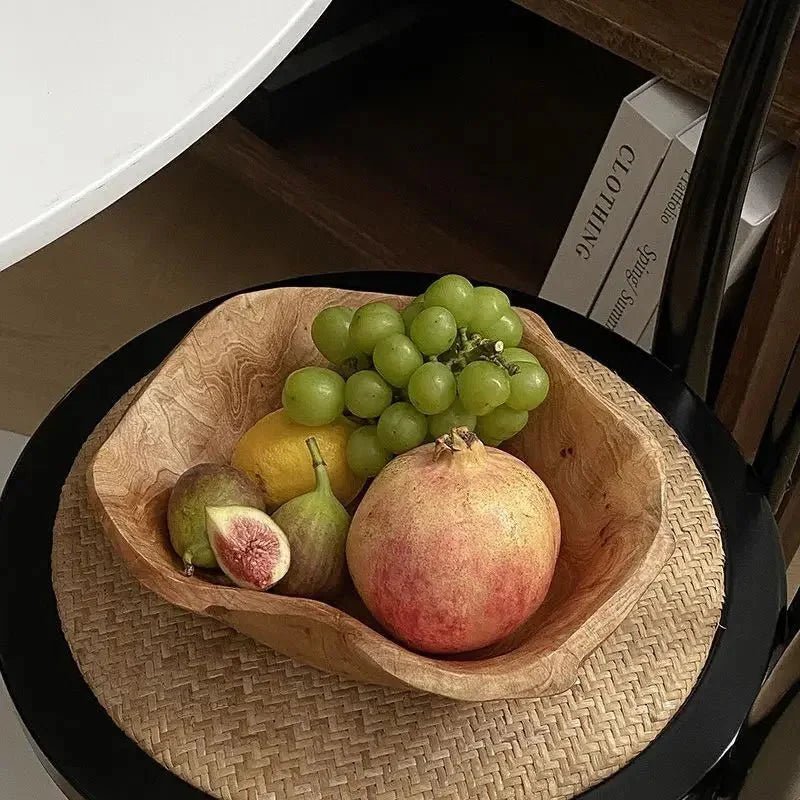 Hommfer – Coupe à Fruits en Bois Naturel Sculpté - Hommfer