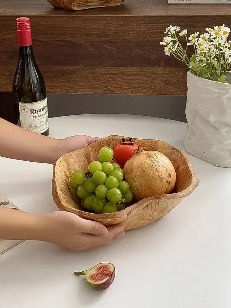 Hommfer – Coupe à Fruits en Bois Naturel Sculpté - Hommfer