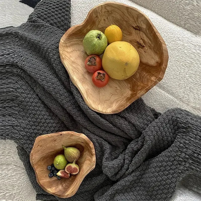Hommfer – Coupe à Fruits en Bois Naturel Sculpté - Hommfer