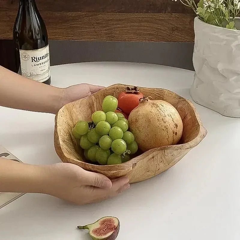Hommfer – Coupe à Fruits en Bois Naturel Sculpté - Hommfer