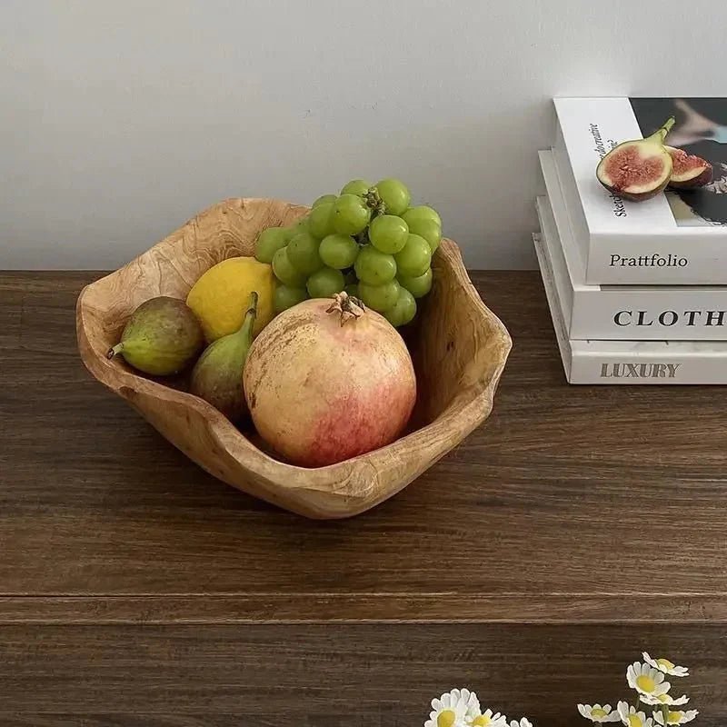 Hommfer – Coupe à Fruits en Bois Naturel Sculpté - Hommfer