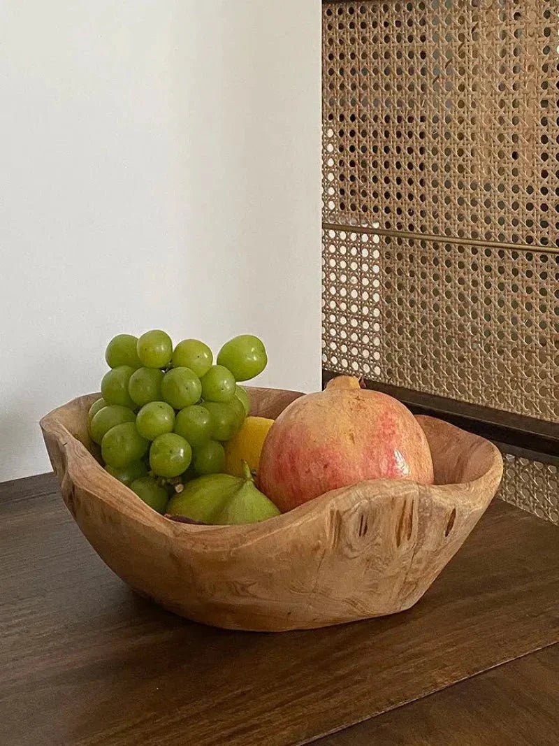 Hommfer – Coupe à Fruits en Bois Naturel Sculpté - Hommfer