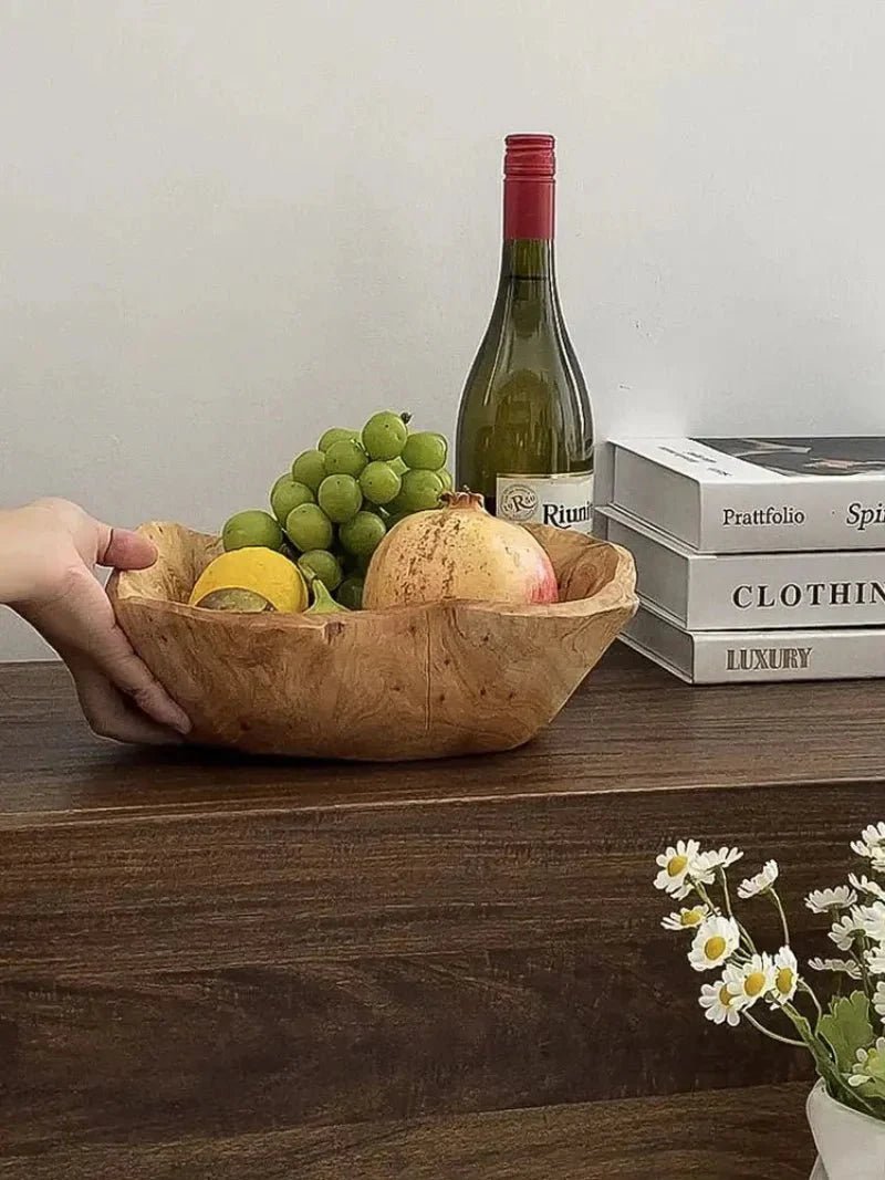 Hommfer – Coupe à Fruits en Bois Naturel Sculpté - Hommfer