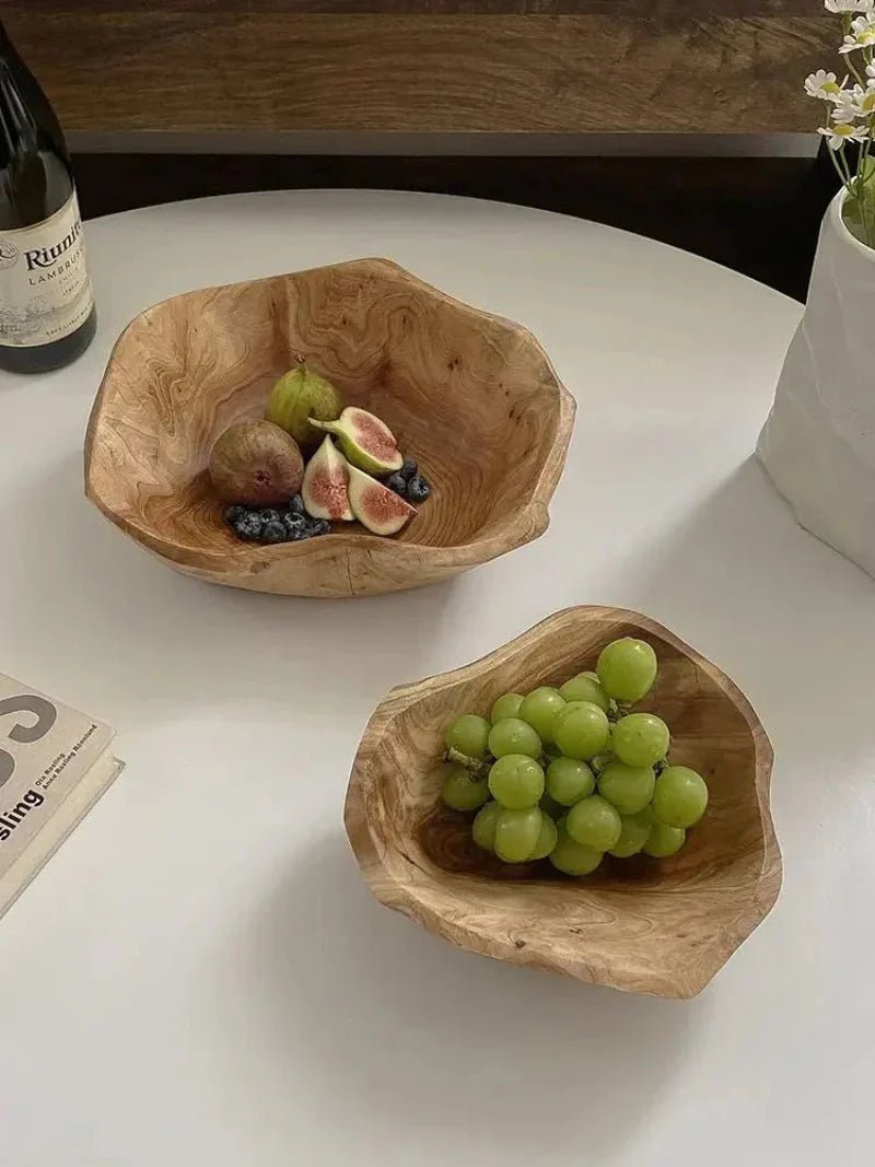 Hommfer – Coupe à Fruits en Bois Naturel Sculpté - Hommfer