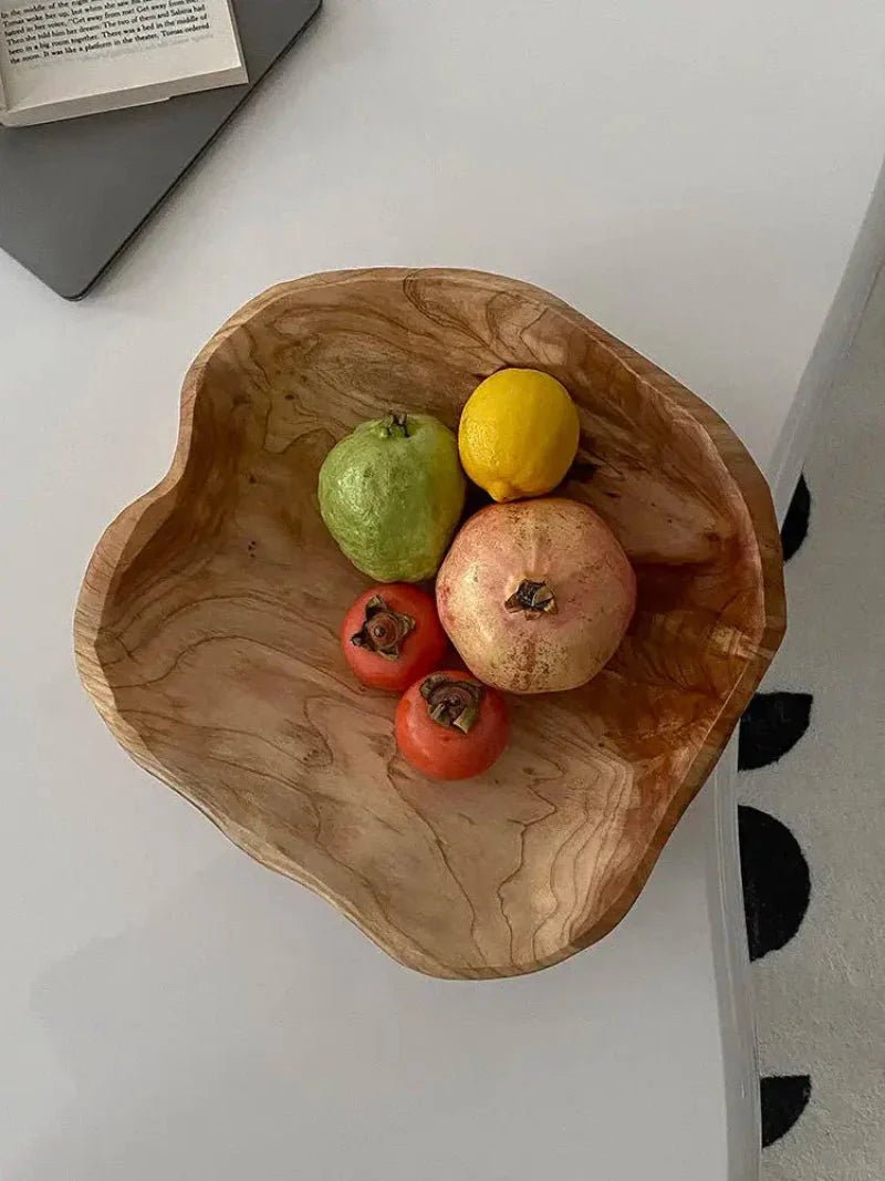 Hommfer – Coupe à Fruits en Bois Naturel Sculpté - Hommfer