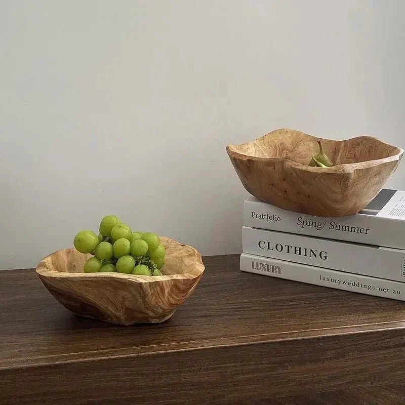 Hommfer – Coupe à Fruits en Bois Naturel Sculpté - Hommfer