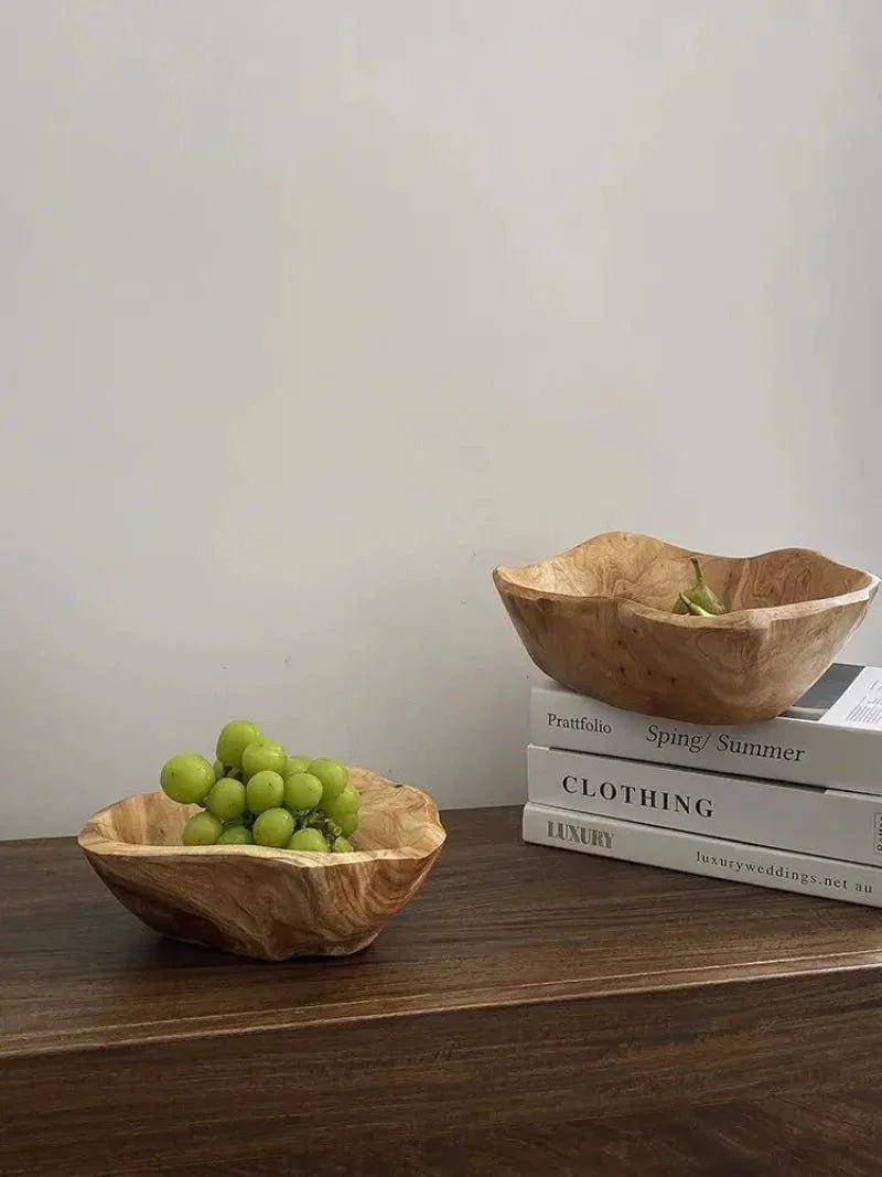 Hommfer – Coupe à Fruits en Bois Naturel Sculpté - Hommfer