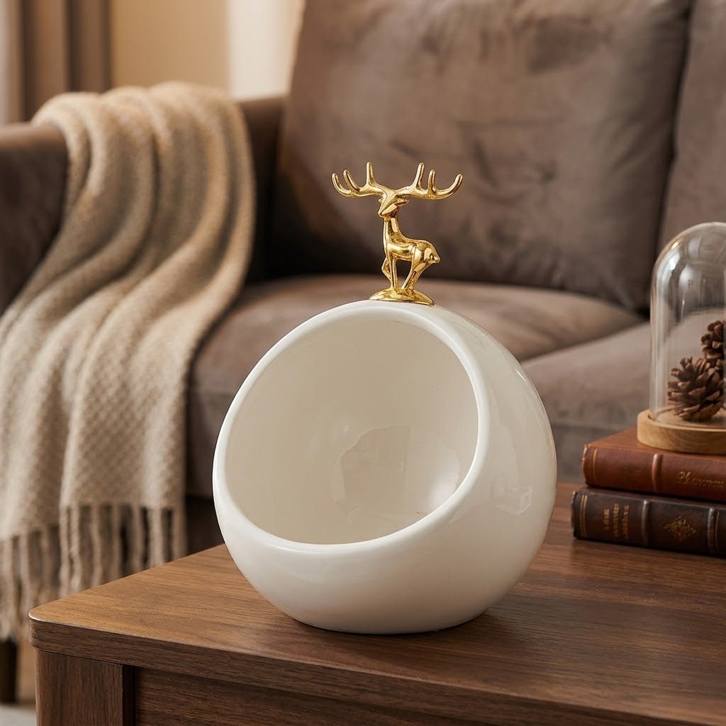 Hommfer – Coupelle Décorative en Céramique avec Motif de Cerf - Hommfer