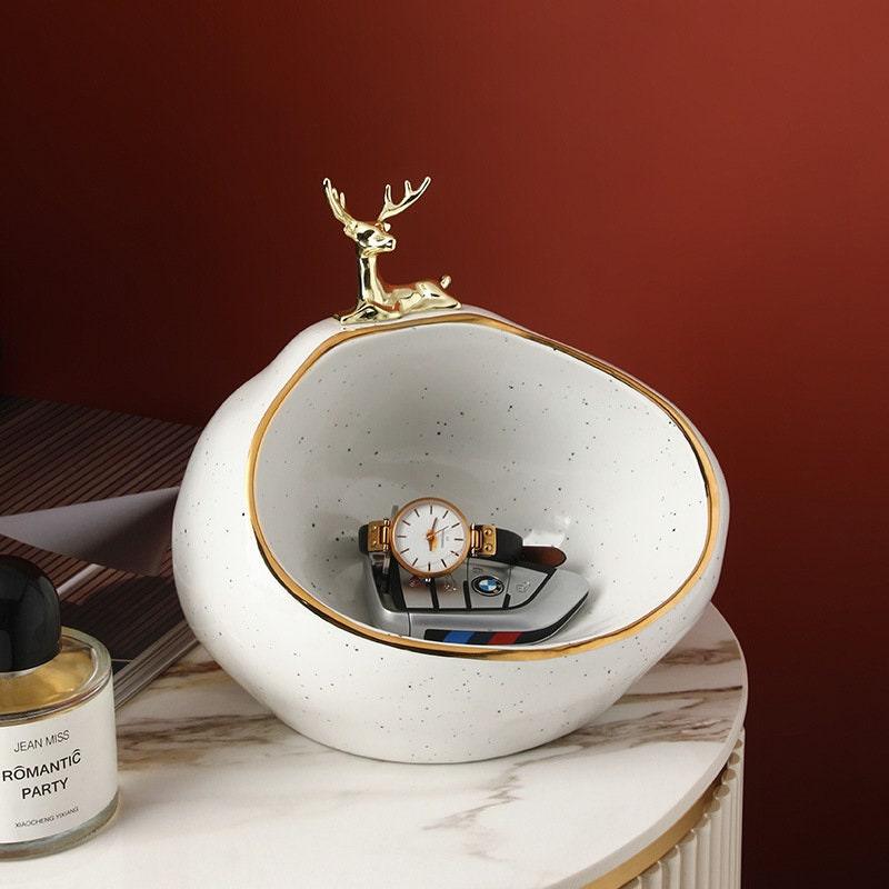 Hommfer – Coupelle Décorative en Céramique avec Motif de Cerf - Hommfer