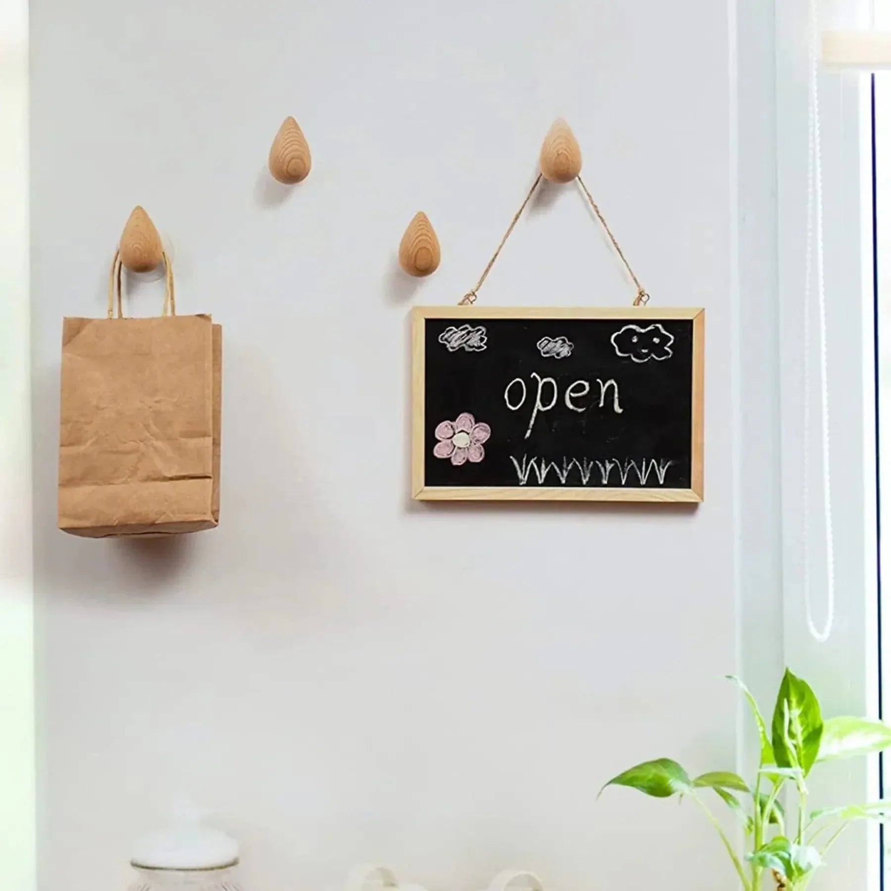 Hommfer – Crochet Mural Élégant en Bois Naturel - Hommfer