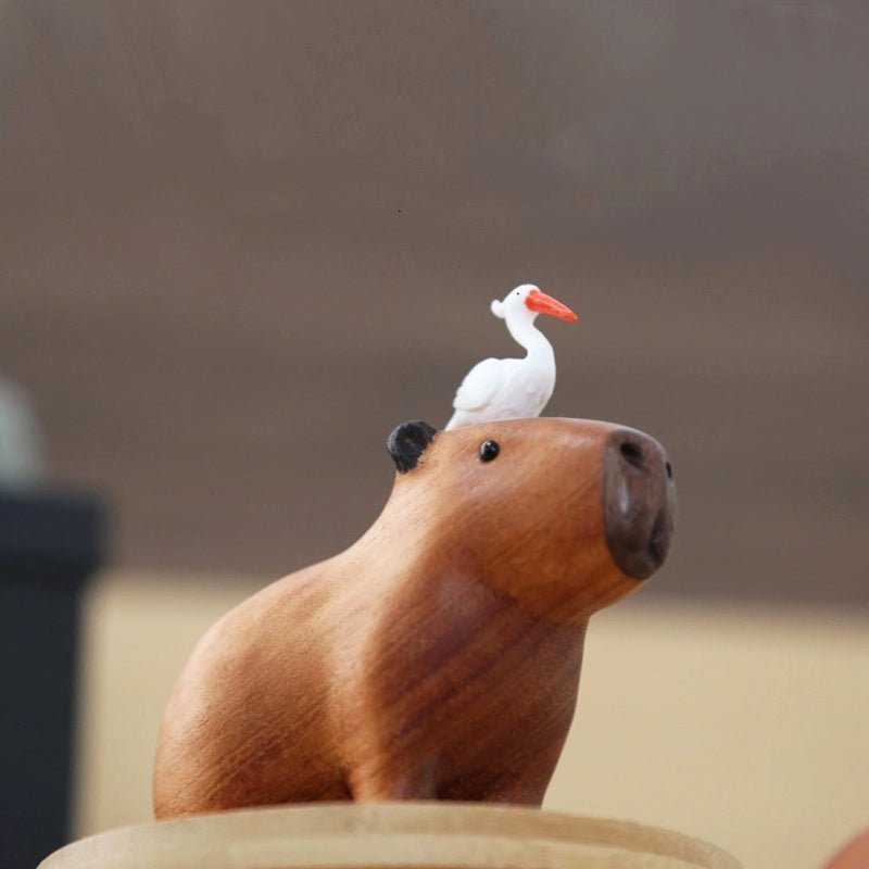 Hommfer – Décoration Capybara en Bois avec Orange - Hommfer