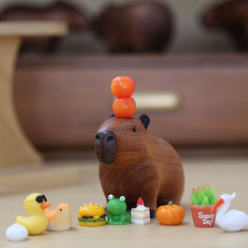 Hommfer – Décoration Capybara en Bois avec Orange - Hommfer
