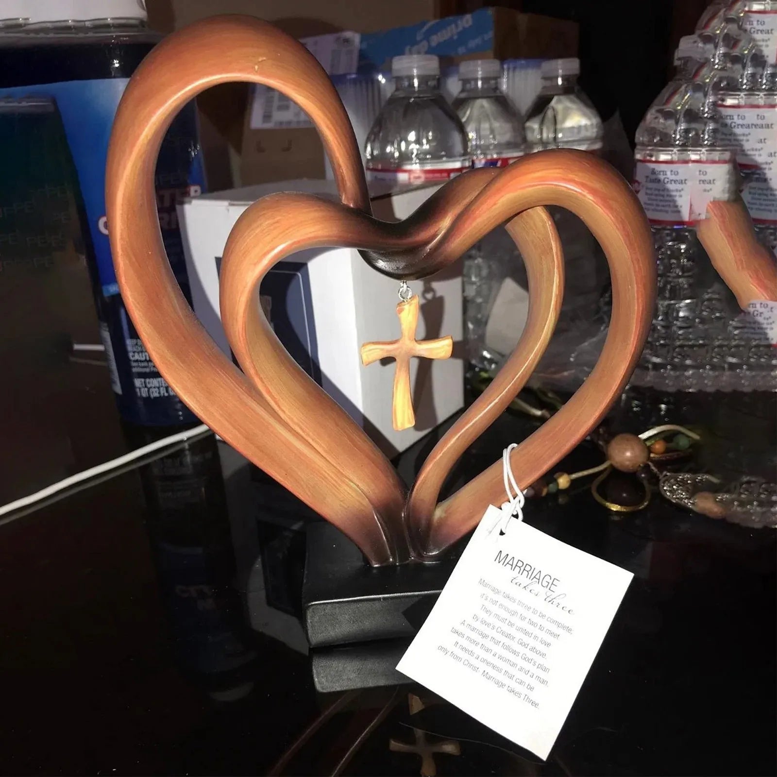 Hommfer – Décoration de Table Cœur Entrelacé et Croix - Hommfer