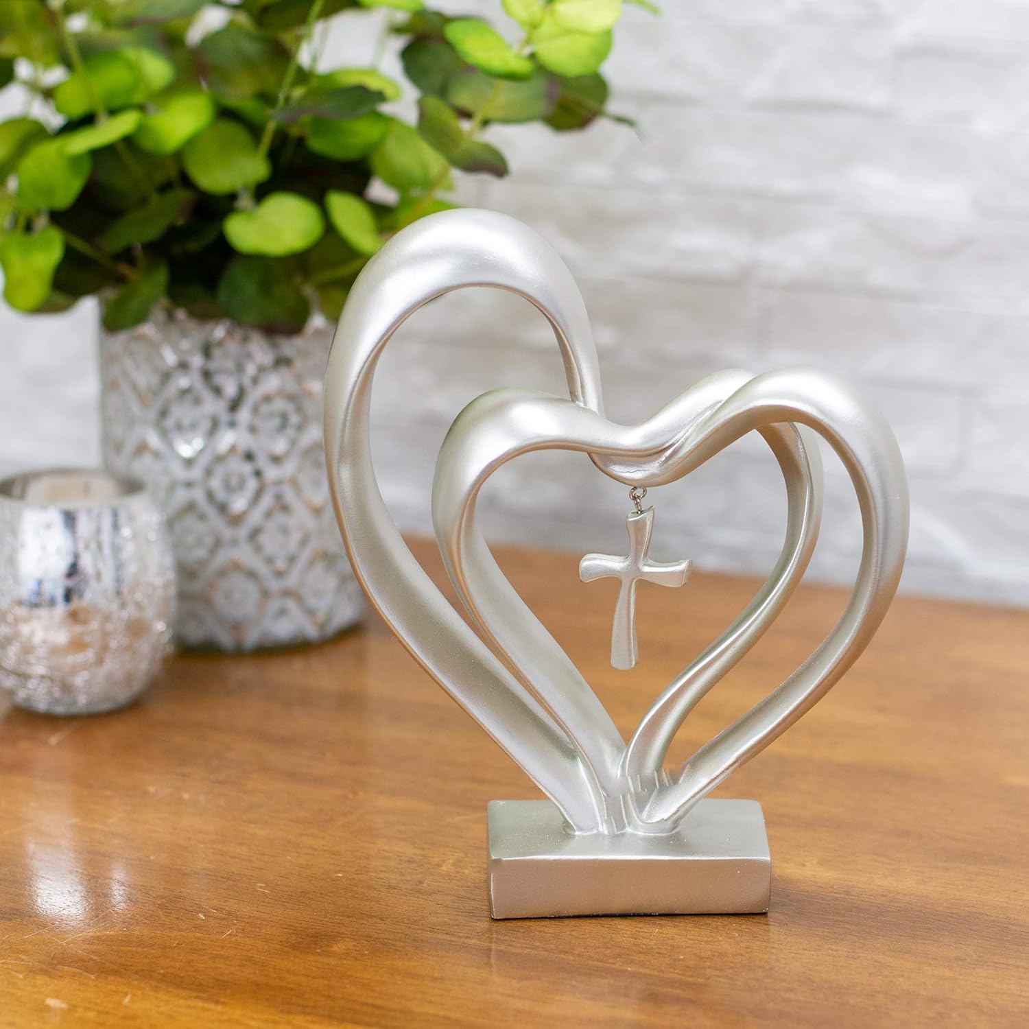 Hommfer – Décoration de Table Cœur Entrelacé et Croix - Hommfer