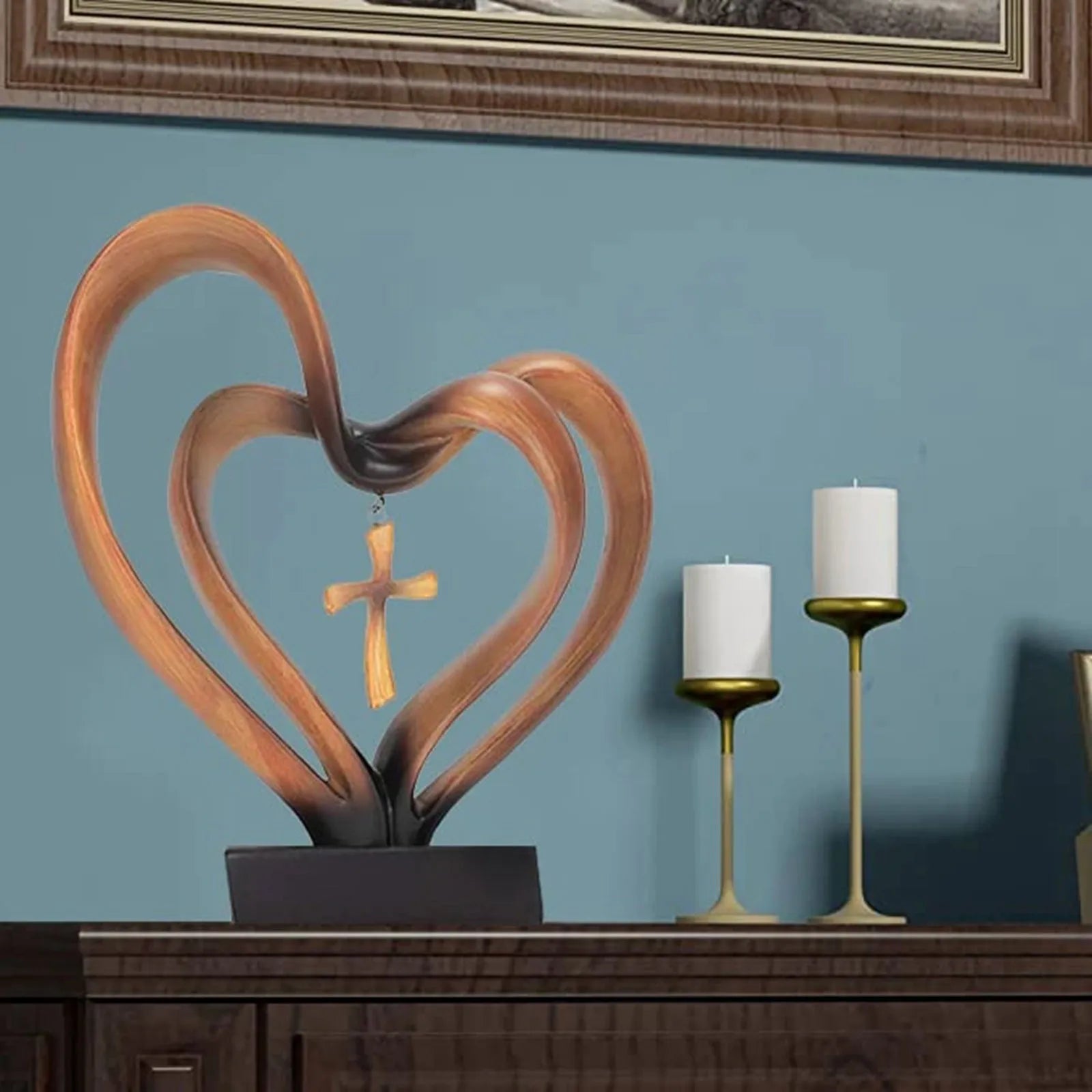 Hommfer – Décoration de Table Cœur Entrelacé et Croix - Hommfer