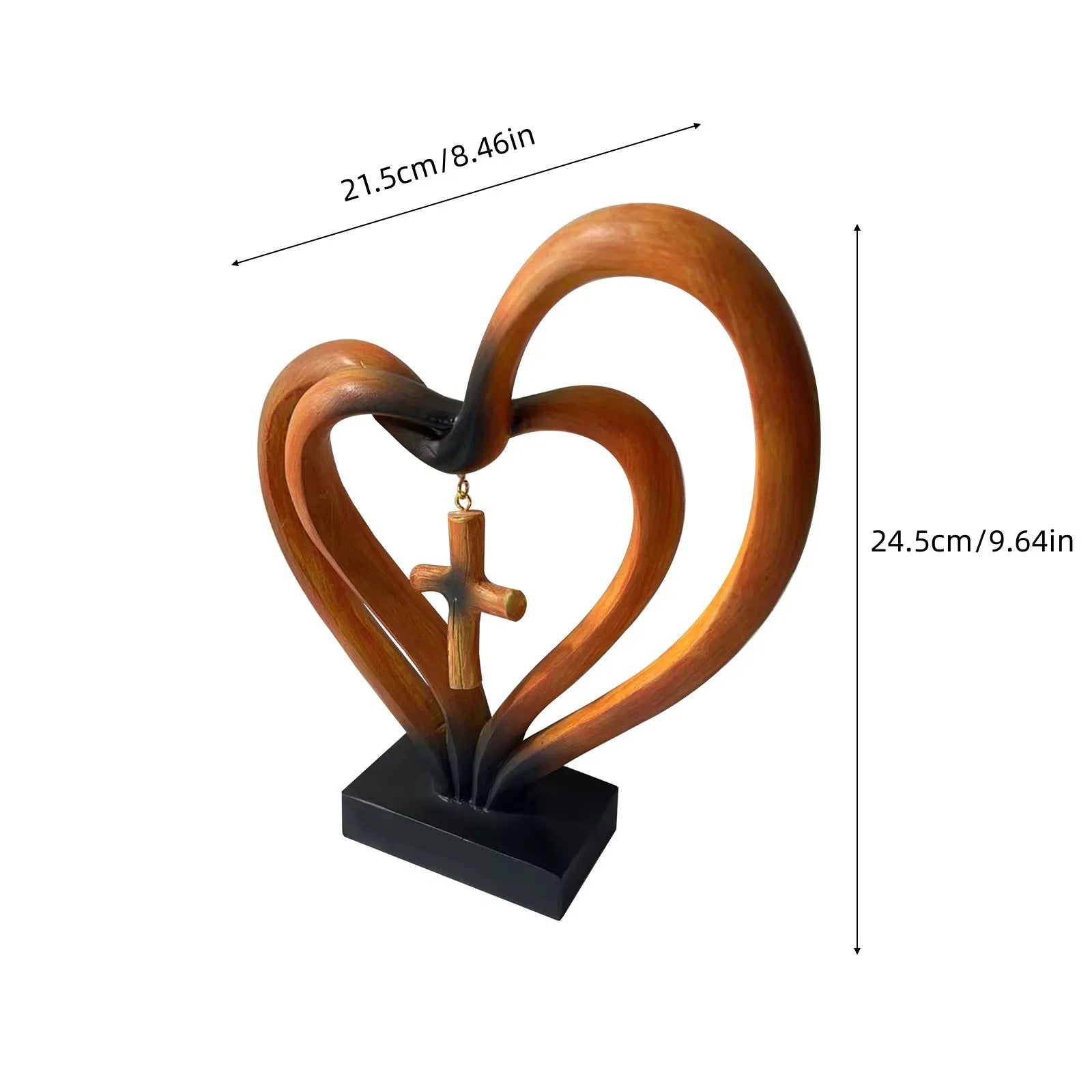 Hommfer – Décoration de Table Cœur Entrelacé et Croix - Hommfer