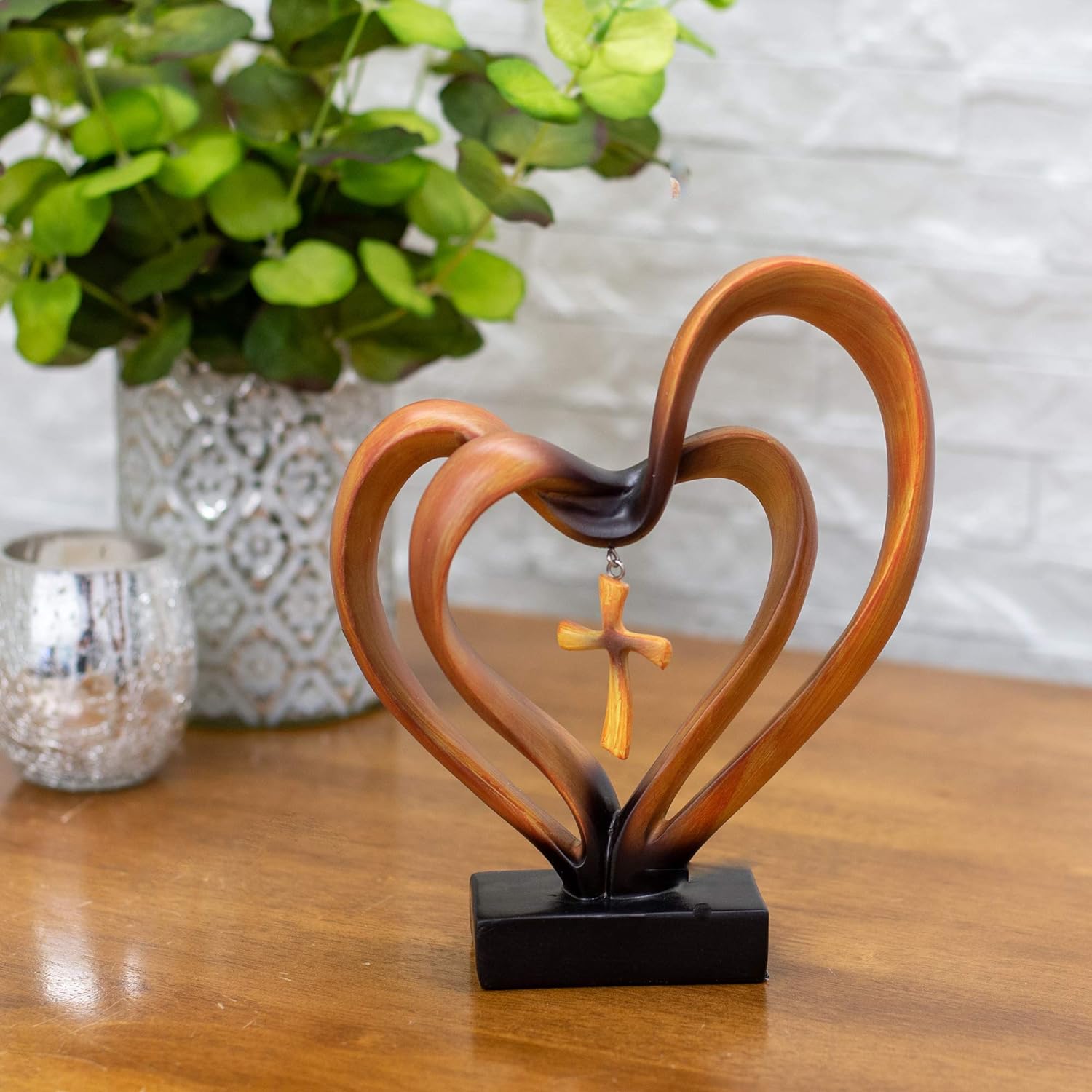 Hommfer – Décoration de Table Cœur Entrelacé et Croix - Hommfer