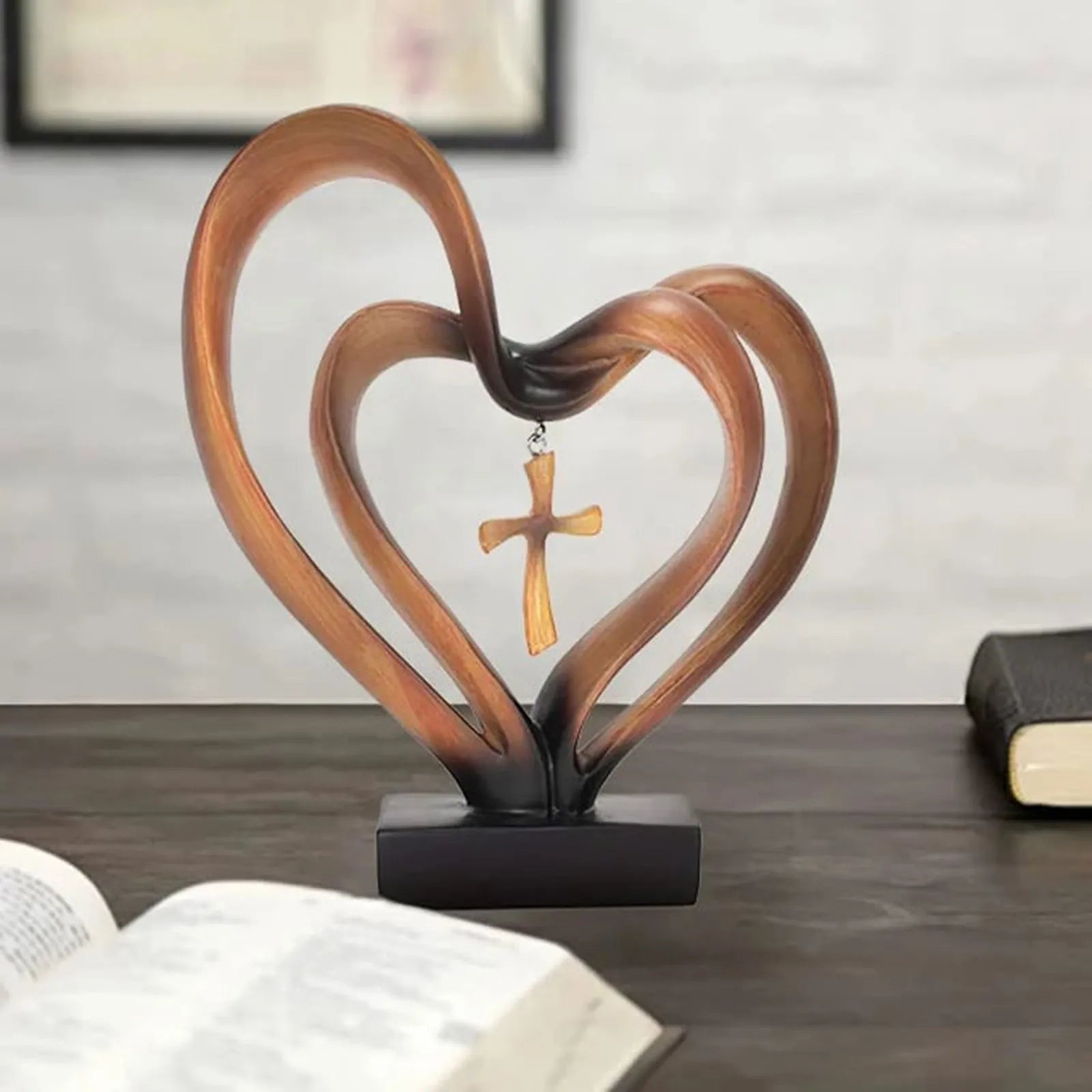 Hommfer – Décoration de Table Cœur Entrelacé et Croix - Hommfer