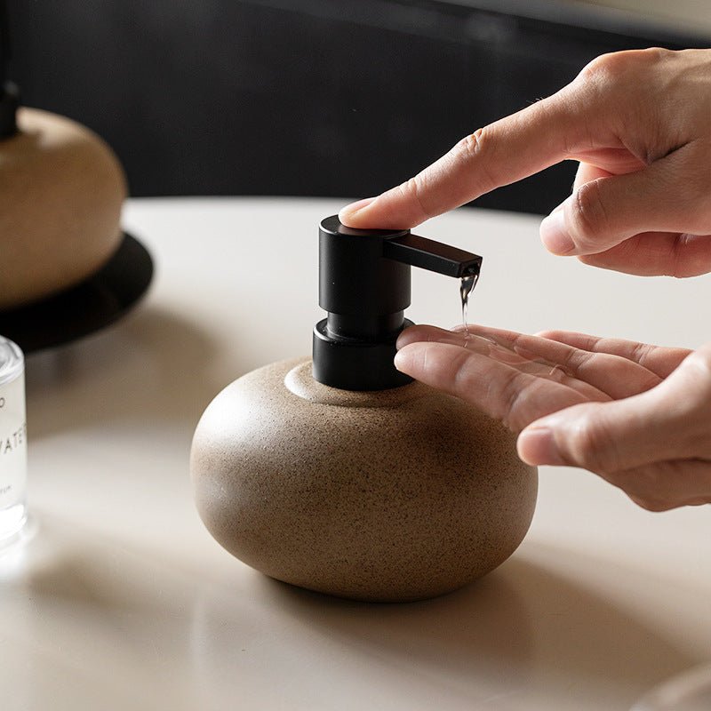 Hommfer – Distributeur de savon élégant en céramique blanche pour salle de bain - Hommfer