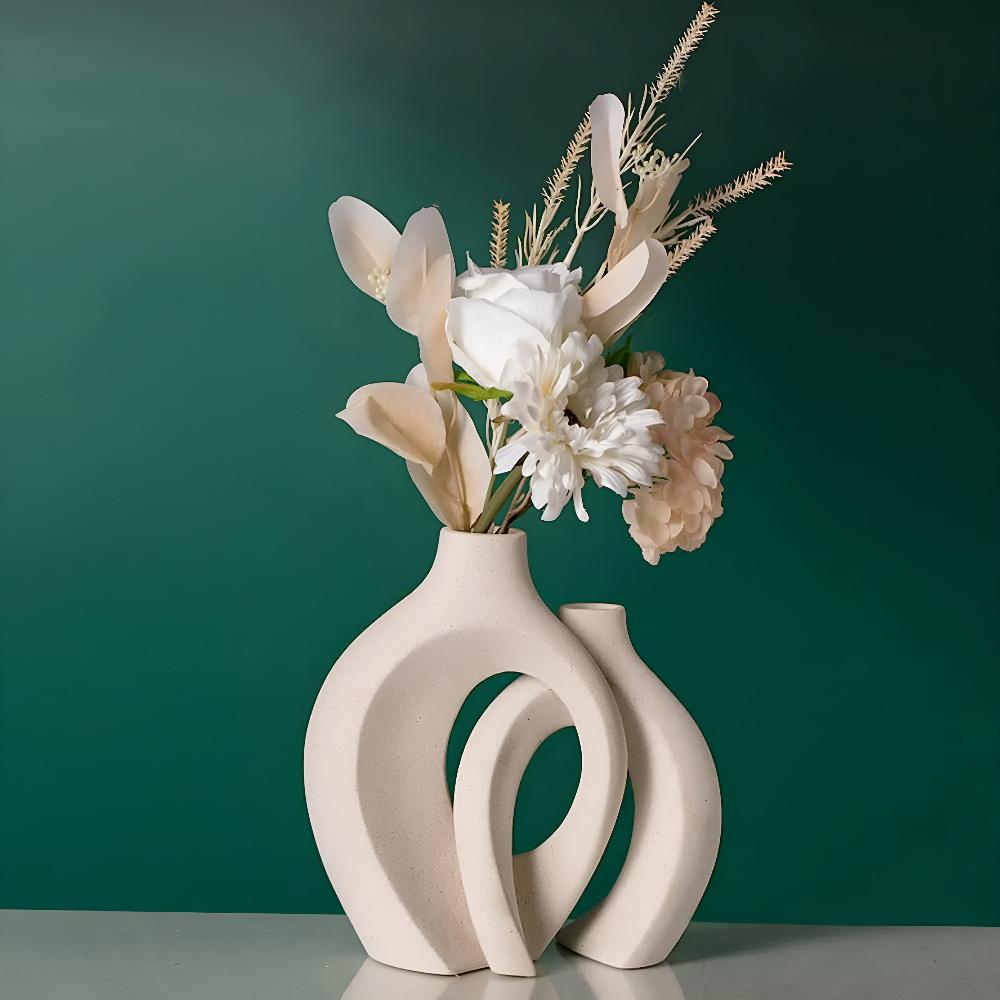 Hommfer - Duo de Vases en Céramique Abstraite Moderne - Hommfer