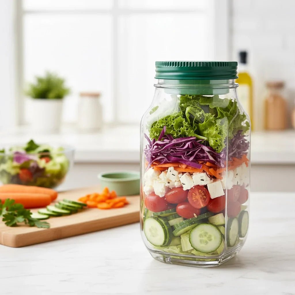 Hommfer – Élégant Bocal à Salade en Verre Transparent - Hommfer