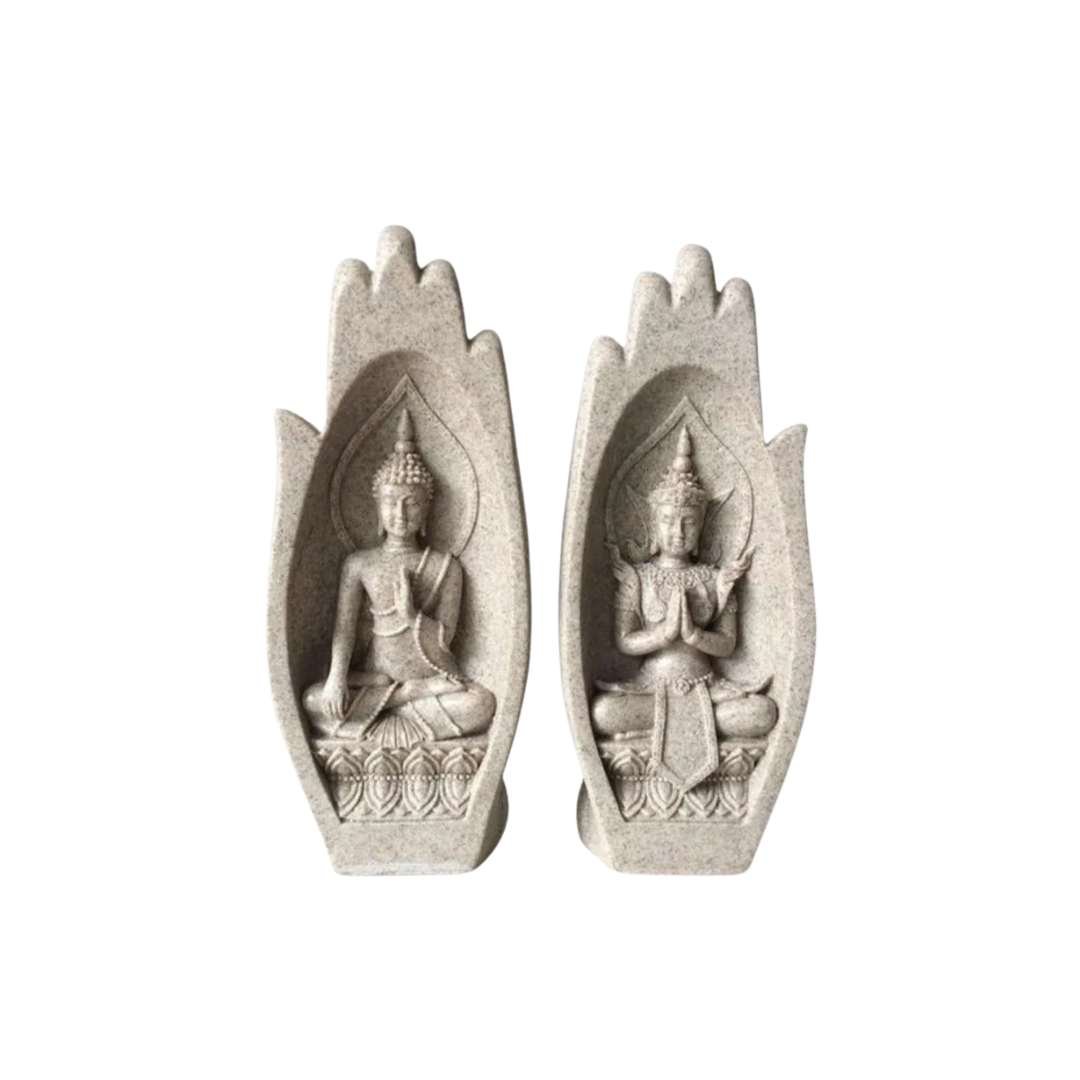 Hommfer – Ensemble de 2 Figurines Bouddha Décoratives - Hommfer