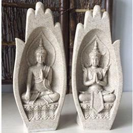 Hommfer – Ensemble de 2 Figurines Bouddha Décoratives - Hommfer