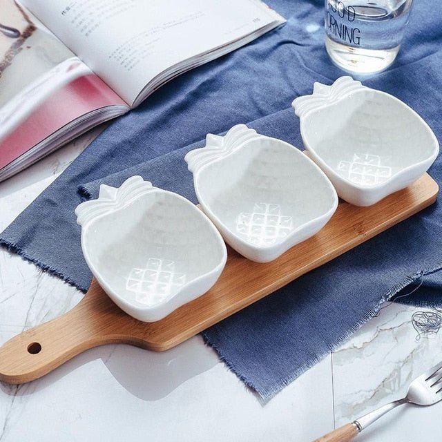 Hommfer – Ensemble de 3 Coupelles à Snacks avec Plateau en Bois - Hommfer