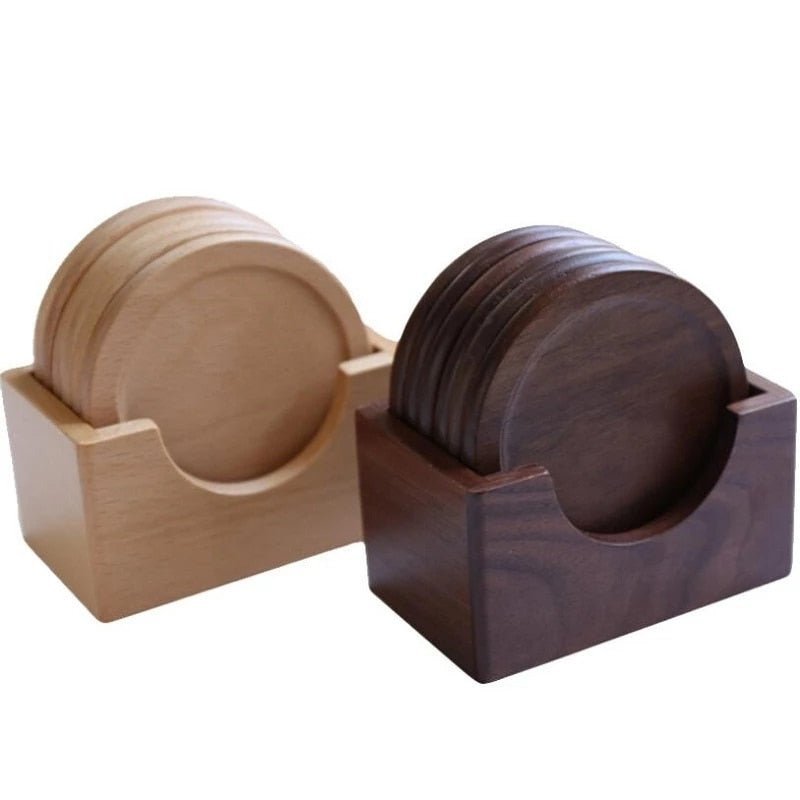 Hommfer – Ensemble de 6 Dessous de Verre en Bois avec Support - Hommfer