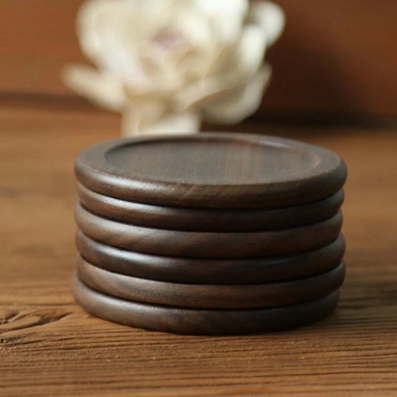 Hommfer – Ensemble de 6 Dessous de Verre en Bois avec Support - Hommfer